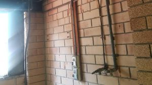 GAL pipework beneath a kitchen.